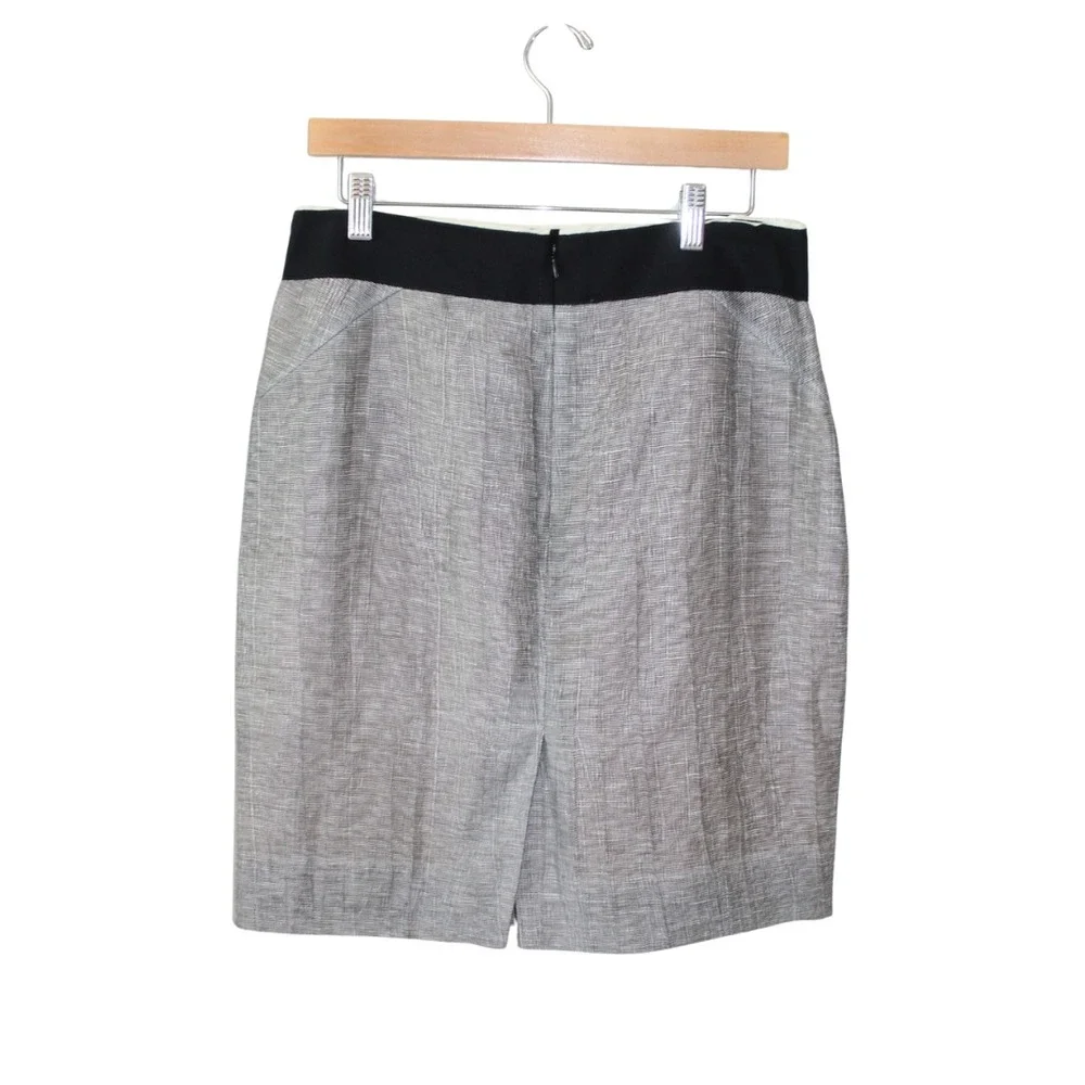 J.Crew Beige/Black Crinkled‎ Linen Mini Skirt in size 8
